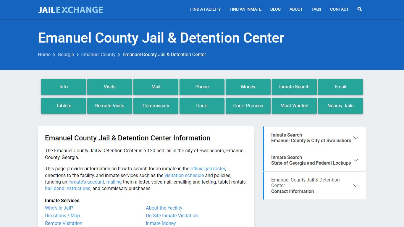Emanuel County Jail & Detention Center - Jail Exchange